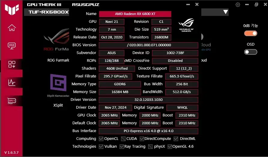 ASUS TUF RX6800XT